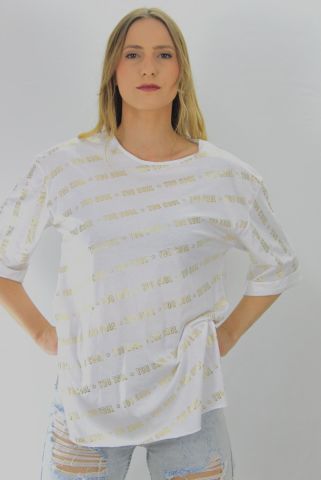 Varak Too Coll Baskılı Tişört Beyaz - 8868.199