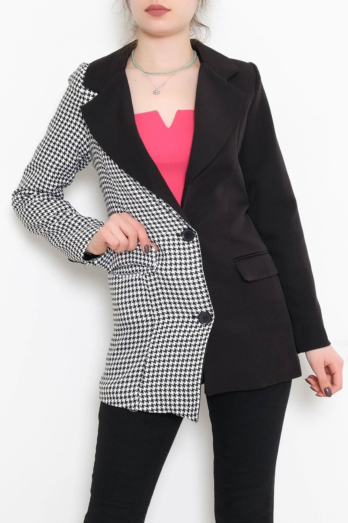 Çift Renk Blazer Ceket Siyah - 4285.1174.