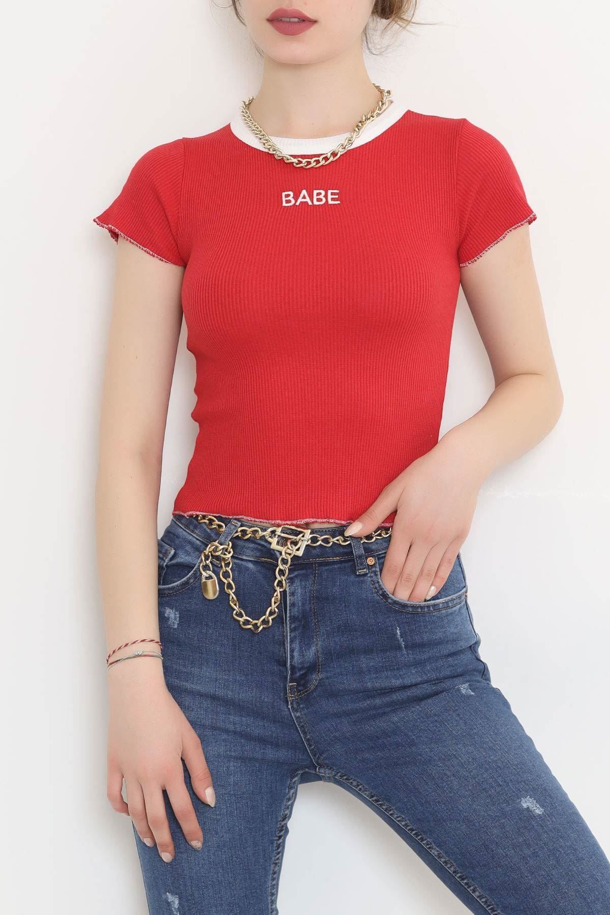 Babe Nakışlı Bluz Kırmızı - 11009.1567.