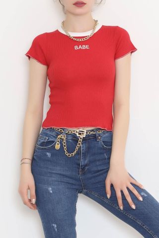 Babe Nakışlı Bluz Kırmızı - 11009.1567.