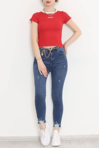 Babe Nakışlı Bluz Kırmızı - 11009.1567.