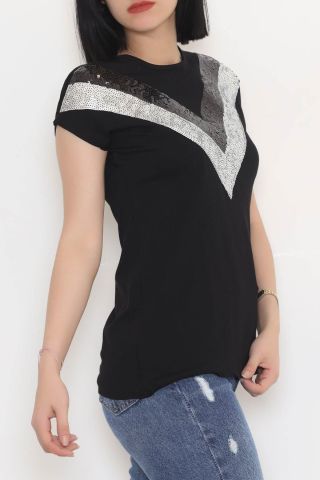 Pul Detaylı Bluz Siyah - 11275.599.