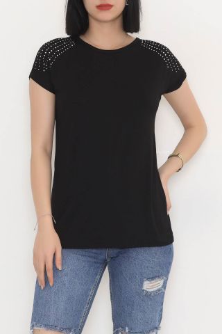 Taş Detaylı Bluz Siyah - 11276.599.