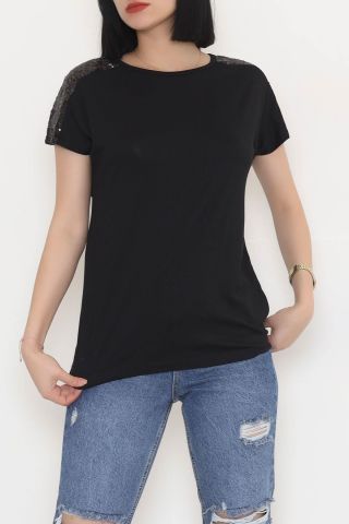 Omuz Pullu Bluz Siyah - 11279.599.