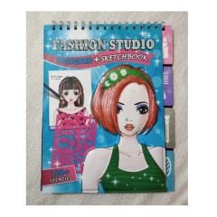 Fun Wood Özel Baskılı Tasarım Defter ( Kalıplı, Çıkartmalı, Boyama, Hobi Defteri) - Saç Ve Makyaj Temalı