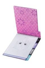 Fun Wood Özel Baskılı Tasarım Defter ( Kalıplı, Çıkartmalı, Boyama, Hobi Defteri) - Saç Ve Makyaj Temalı