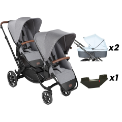 ABC Design Zoom Tin İkiz Bebek Arabası Ice Portbebe Set