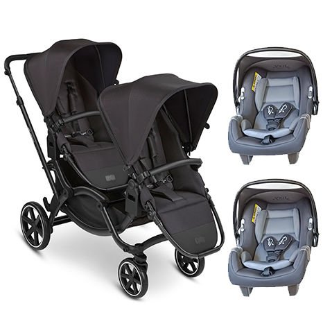 Zoom Ink İkiz Bebek Arabası Travel Set (ABC Design İkiz Bebek Arabası + Jixy Antrasit Ana Kucağı)