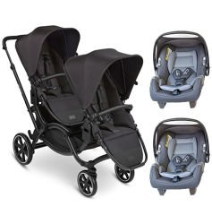 Zoom Ink İkiz Bebek Arabası Travel Set (ABC Design İkiz Bebek Arabası + Jixy Antrasit Ana Kucağı)