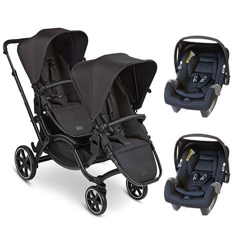 Zoom Ink İkiz Bebek Arabası Travel Set (ABC Design İkiz Bebek Arabası + Jixy Siyah Ana Kucağı)