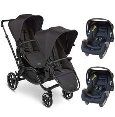 Zoom Ink İkiz Bebek Arabası Travel Set (ABC Design İkiz Bebek Arabası + Jixy Siyah Ana Kucağı)