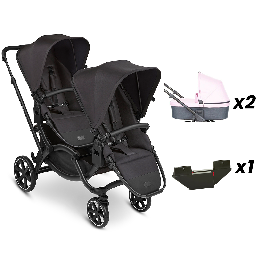Zoom Ink - İkiz Bebek Arabası Portbebeli Set (ABC Design İkiz Bebek Arabası + ABC Design Rose Portbebe)