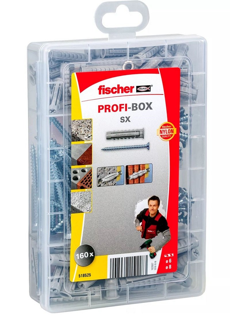 FISCHER SX 6-8 Vidalı Plastik Dübel Seti 160 Parça