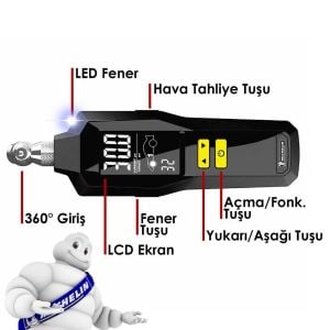 MICHELIN MC12295 Dijital Lastik Basınç Ölçer 99 Psi