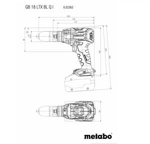 METABO GB 18 LTX BL QI Kılavuz Çekmeli Şarjlı Matkap (Akü ve Şarj Aleti Hariç)