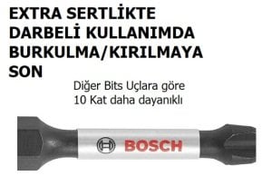 ﻿BOSCH Impact Control PH2 - PZ2x65 Çift Taraflı Yıldız Bits Uç (Torklu Vidalamalar için)