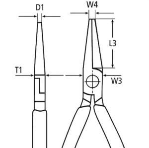 KNIPEX Kesicili Kuyumcu Pensesi - Yuvarlak Uçlu Kargaburun (1901130)