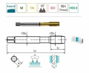 YG-1 Düz Kanal Makina Klavuzu TIN Kaplı M14 x 2.00 mm HSS-E DIN376/B (TD814546)