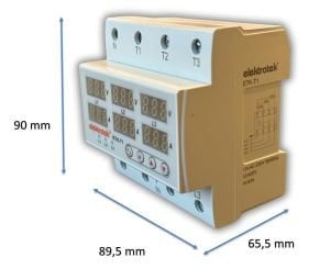 ﻿ELEKTROTEK Trifaze Gerilim ve Akım Koruyucu Dijital Röle-Otomat 220 Volt 63A