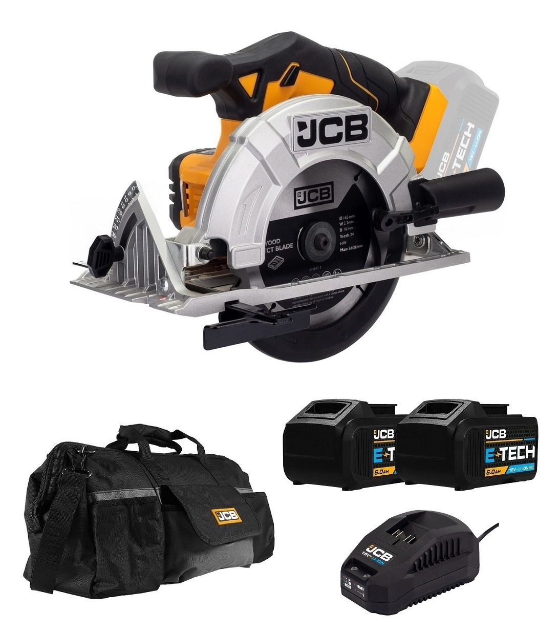 JCB 18CS Akülü Daire Testere Makinası 18 Volt Çift Akü 6 amper Bez Çantalı