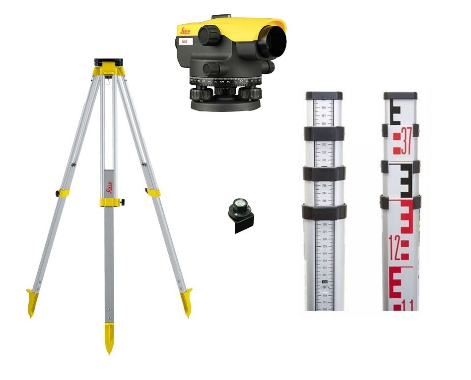 LEICA NA524 Optik Nivo Seti Tripod+5 m Mira (24x)