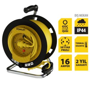 Stanley ST-G Serisi 1 Soketli 35+2 Metre 3x1.5mm Makaralı Kablo IP44