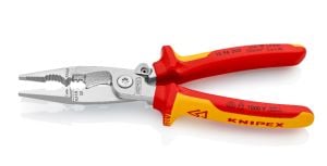 KNIPEX VDE 1000 Volt Çok Fonksiyonlı Elektrikçi Pensesi Yaylı 200 mm (1396200)