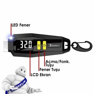 MICHELIN MC12290 Dijital Lastik Basınç Ölçer 99 Psi