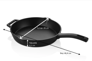 DEFONTE Döküm Kızartma Tavası 28 cm