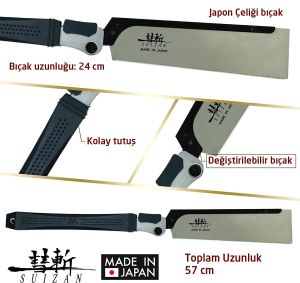 SUIZAN 2400 Dozuki Dovetail Cross-Cut Katlanır Japon Testeresi 24 cm