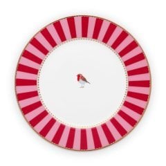 Love Birds Tabak 21 Cm, Kırmızı / Pembe