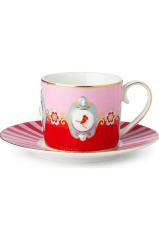 Love Birds Çay Fincanı, Kırmızı / Pembe 200 ML
