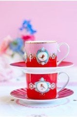 Love Birds Çay Fincanı, Kırmızı / Pembe 200 ML