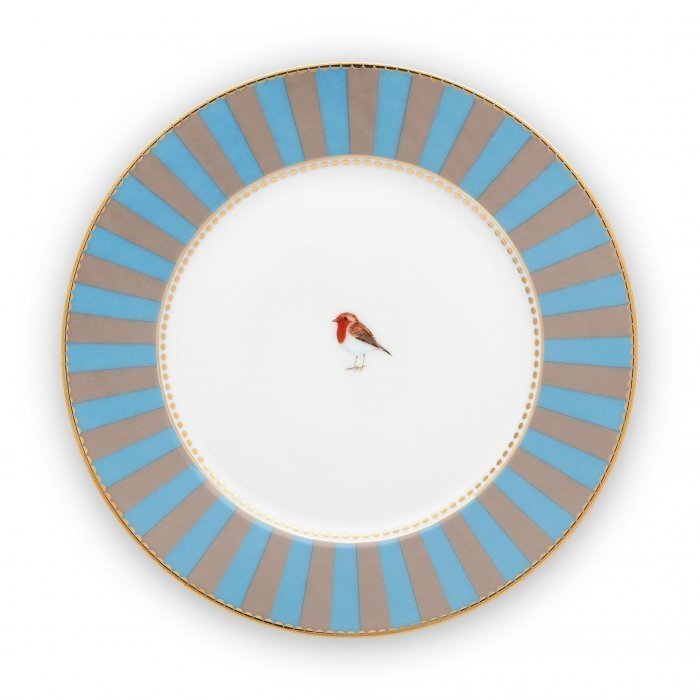 Love Birds Tabak 17 Cm, Mavi / Haki