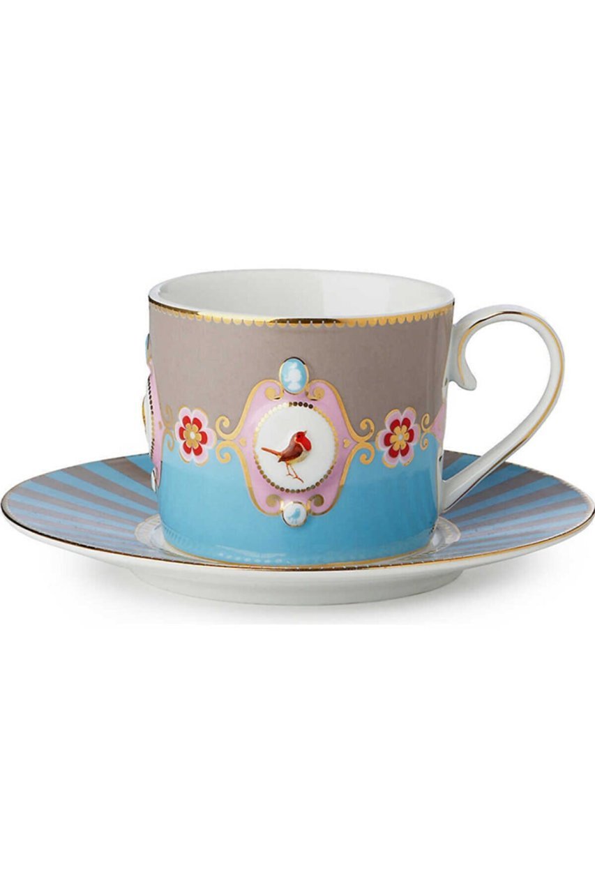 Love Birds Çay Fincanı, Mavi / Haki 200 ML