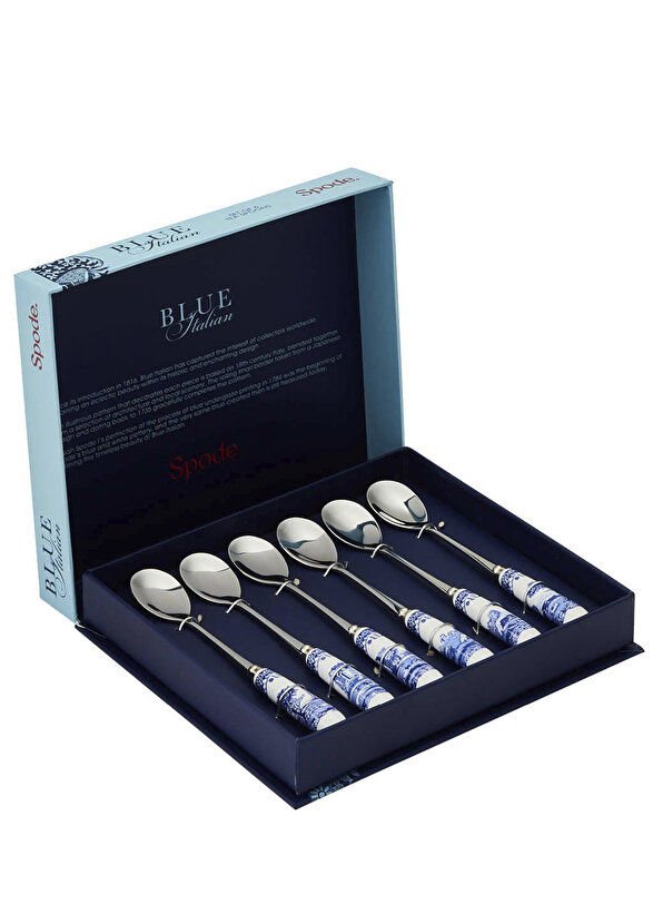 Spode Blue İtalian Desenli 6lı Çay Kaşığı Se