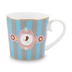 Love Birds Büyük Boy Mug, Mavi / Haki 250 ML