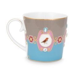 Love Birds Büyük Mug, Mavi / Haki 250 ML