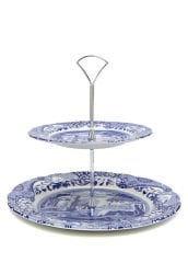 Spode Blue Italian 2li Porselen Kek Standı