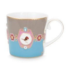Love Birds Küçük Mug, Mavi / Haki 150 ML