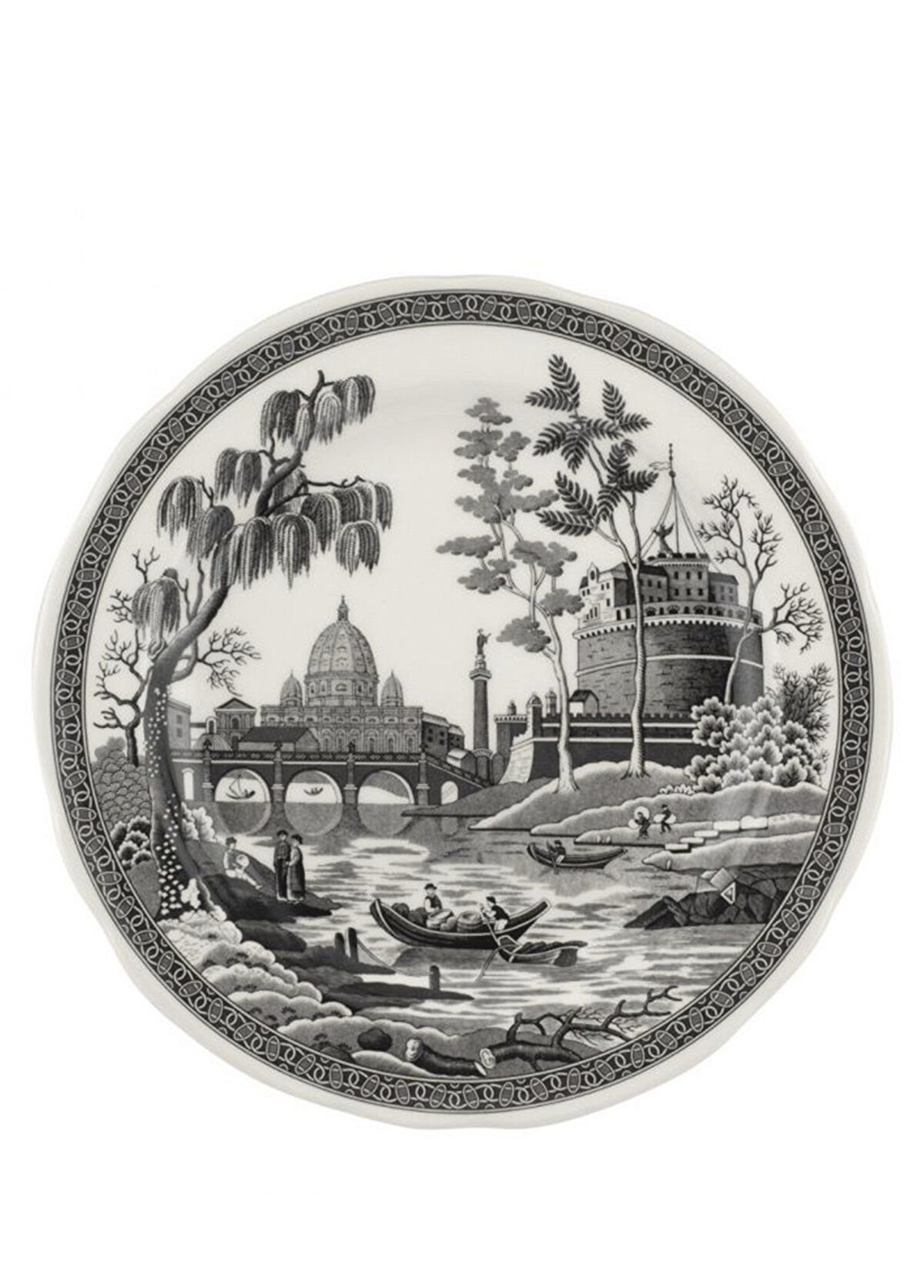 Spode Heritage Siyah Desenli Porselen Yemek Tabağı