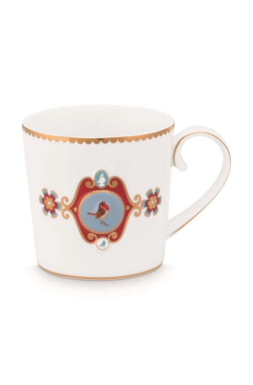 Love Birds Beyaz Madalyon Desenli Mug 250 ml