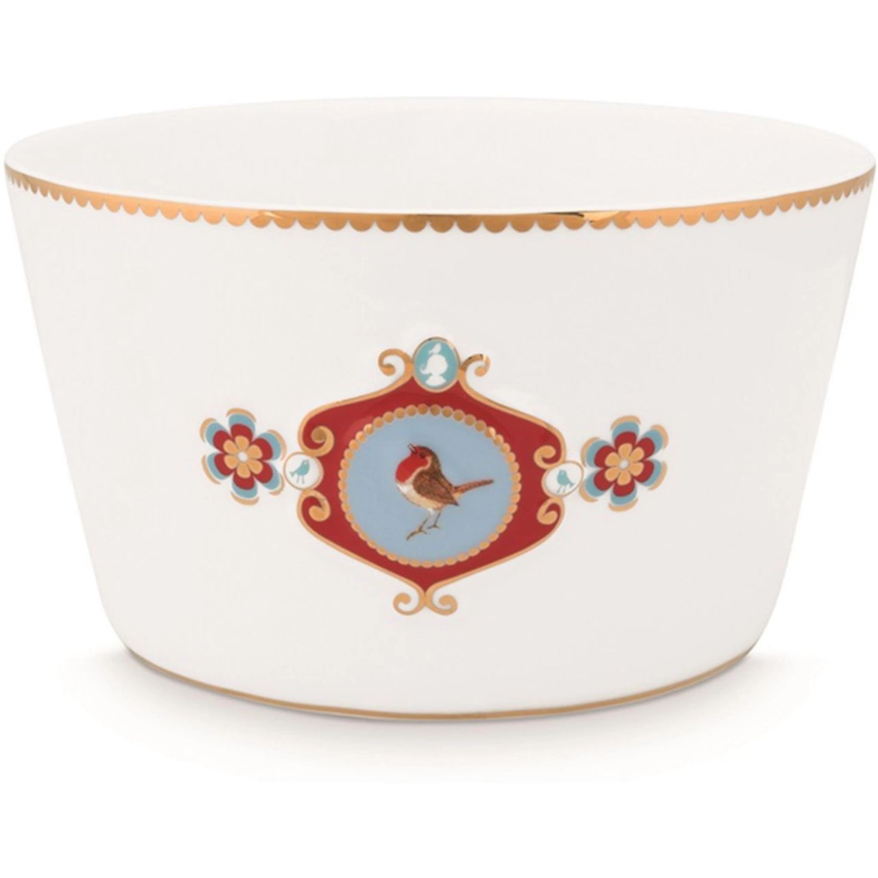 Love Birds Beyaz Madalyon Desenli Kase 20 cm