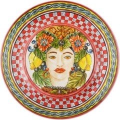 Kırmızı Barok Yemek Tabağı 28 Cm