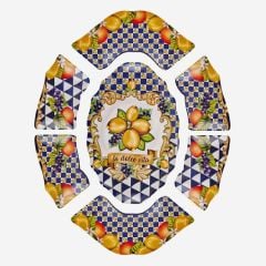 Capri Mavi Limonlu Meze Tabağı 7’li Set