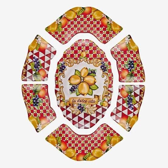 Capri Kırmızı Limonlu Meze Tabağı 7’li Set