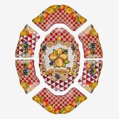 Capri Kırmızı Limonlu Meze Tabağı 7’li Set