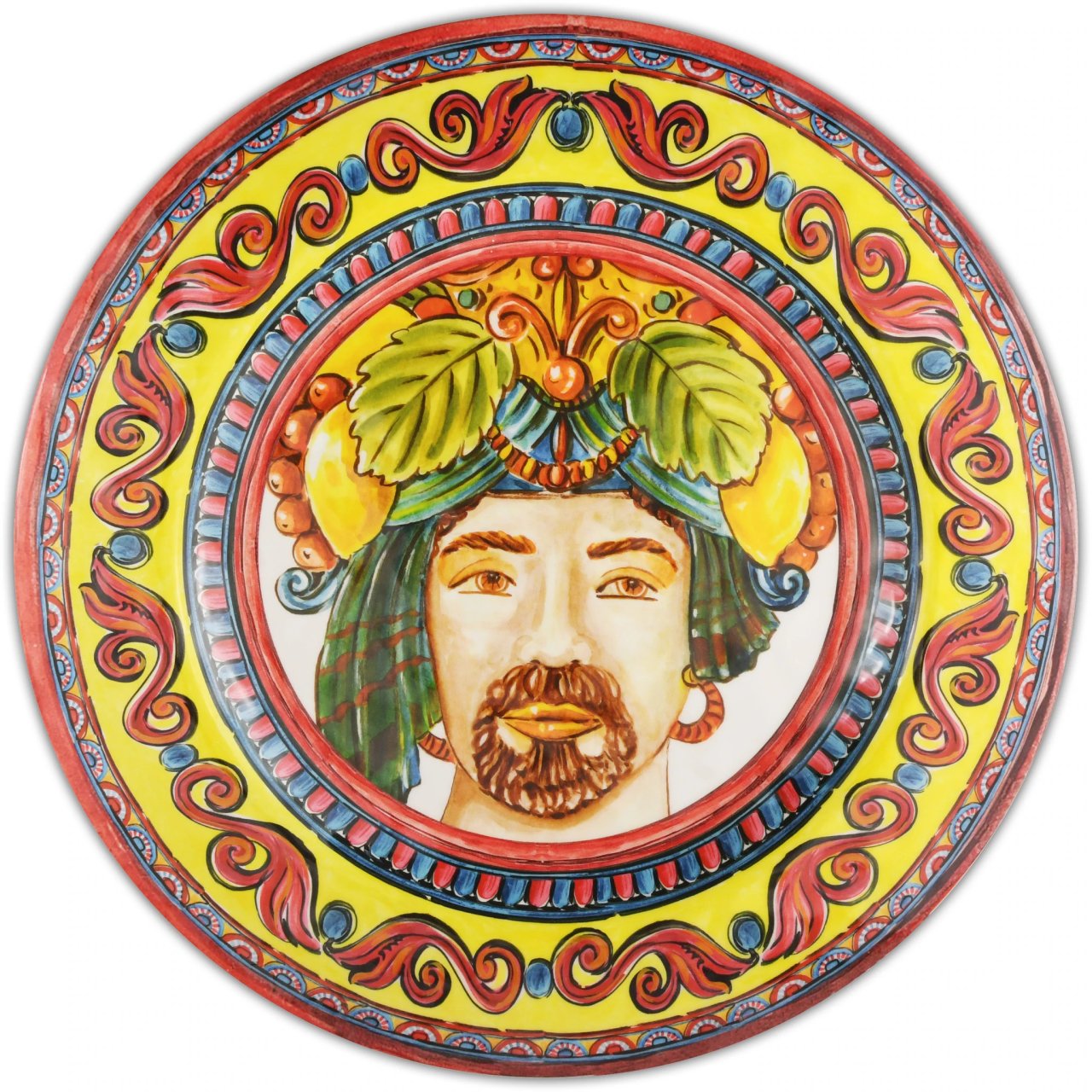 Kırmızı Barok Yemek Tabağı 28 Cm
