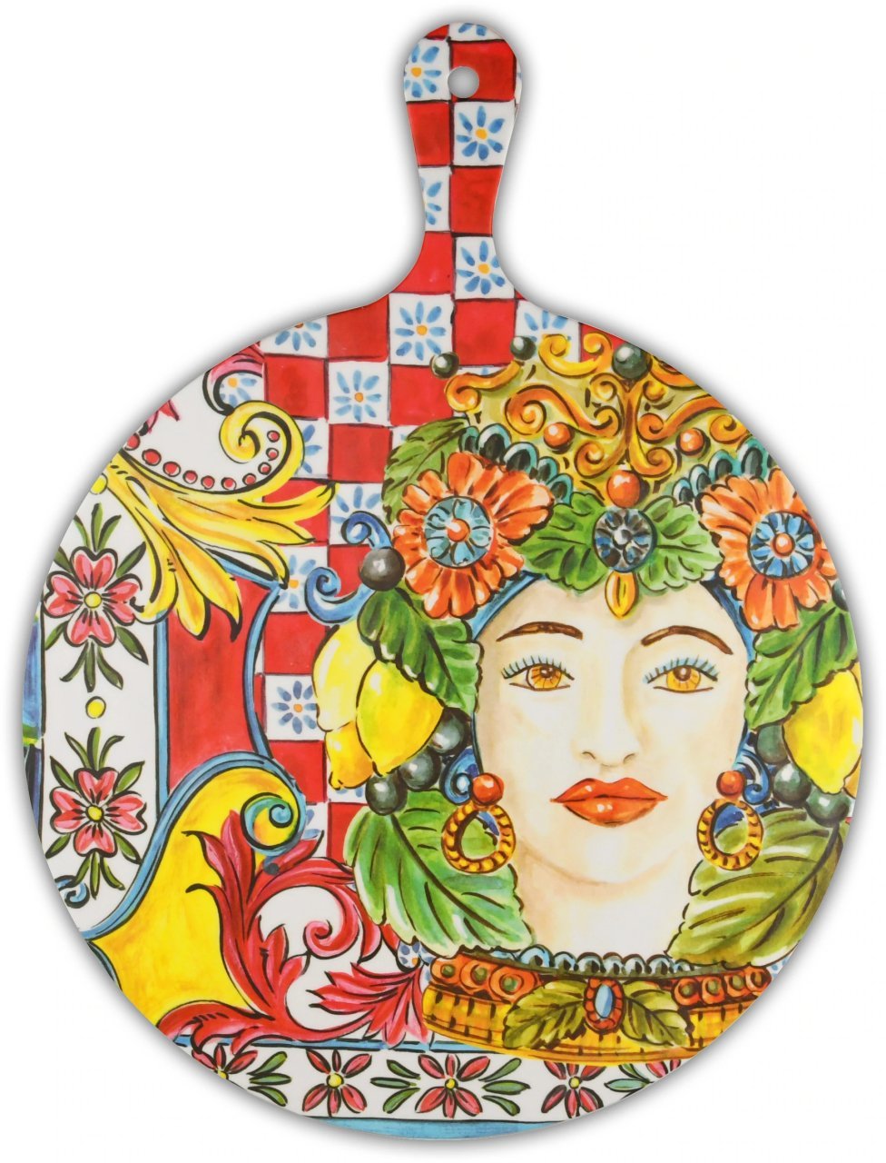 Kırmızı Barok Büyük Peynir Ve Şarküteri Sunum Tahtası 31.5 *41.8 Cm