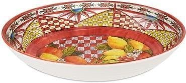 Kırmızı Barok Oval Servis Kasesi 33x23 Cm